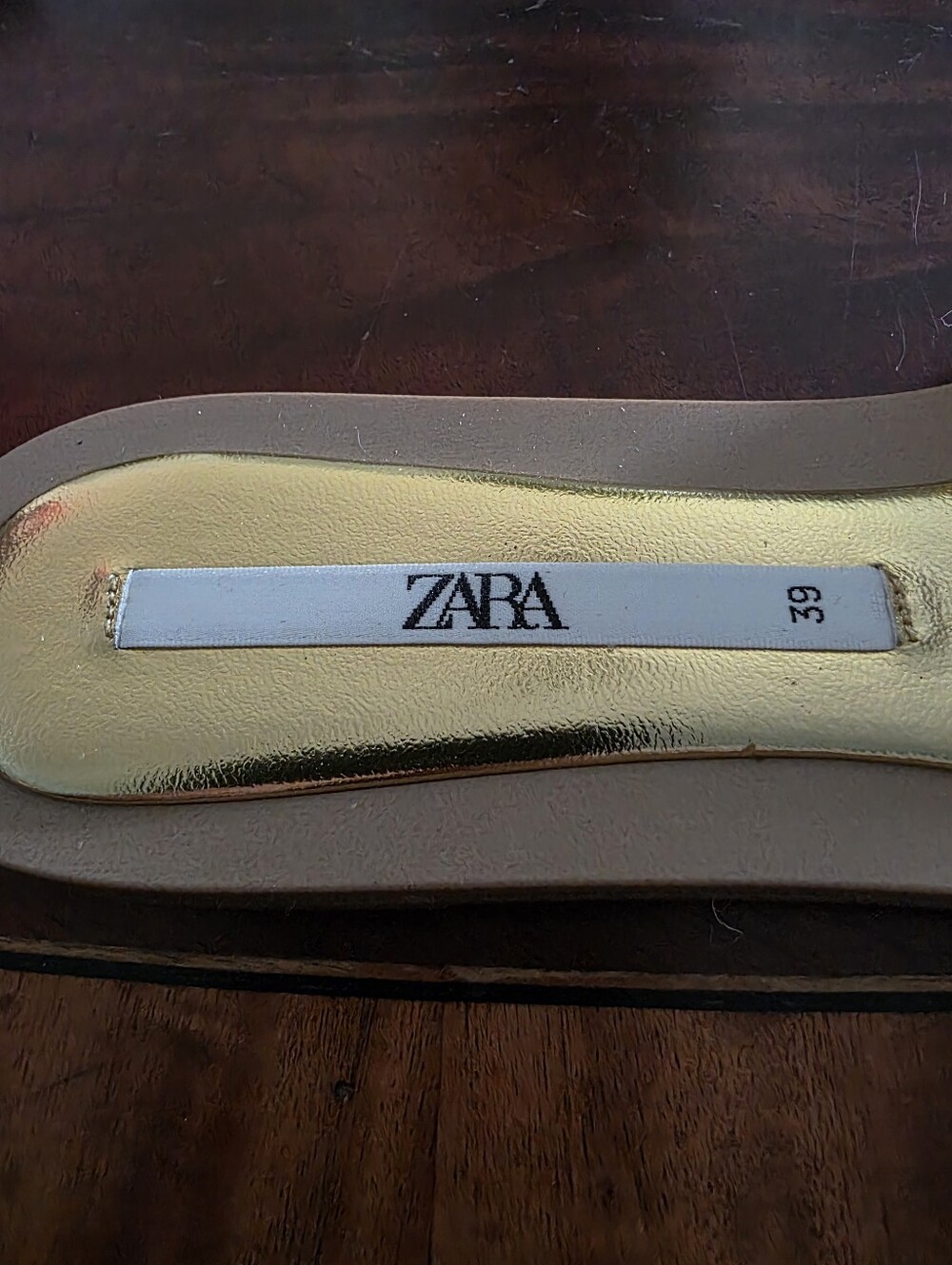 NWOT Zara Metallic Gold Braided Slide Mules - Picture 4 of 5